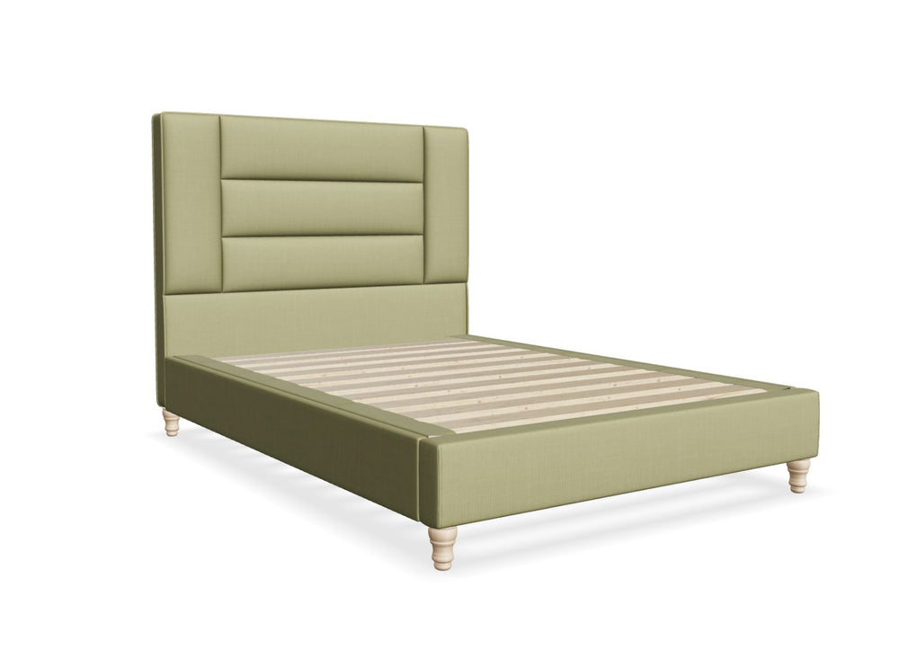 Alderford Fabric Bed Shown in Moda Flat Weave Ochre Yellow Fabric