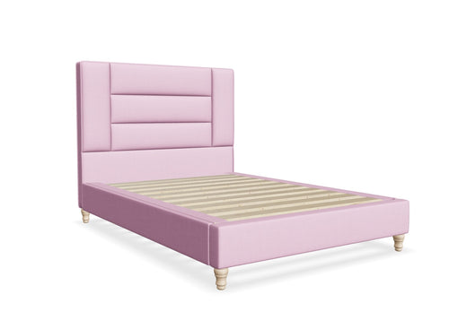 Alderford Fabric Bed Shown in Moda Flat Weave Rose Pink Fabric