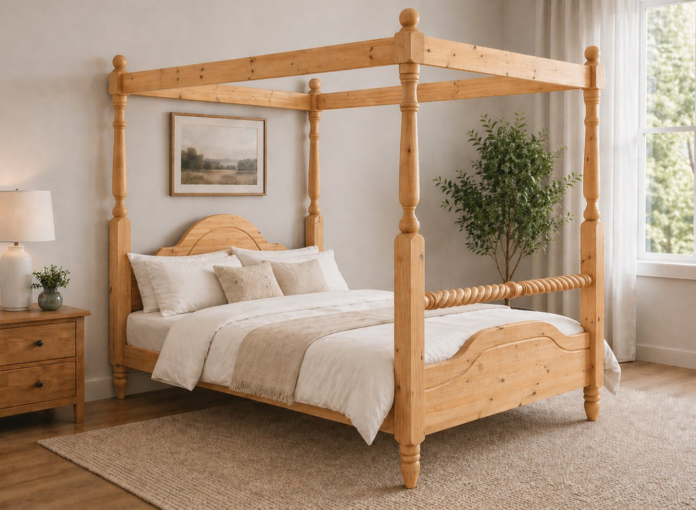 Ashwicken Four Poster Bed in Walnut Finish