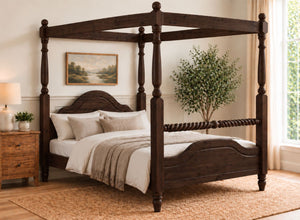 Ashwicken Four Poster Bed in Walnut Finish