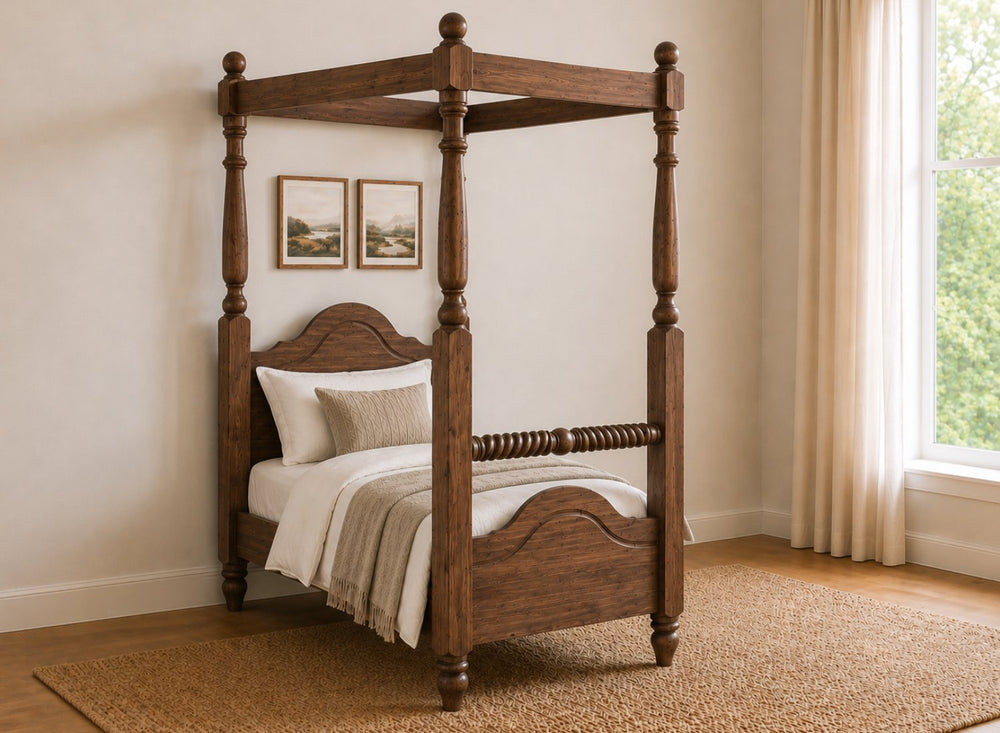 Ashwicken Four Poster Bed in Walnut Finish