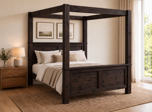 Barnwell Four Poster Bed in Walnut (High End)