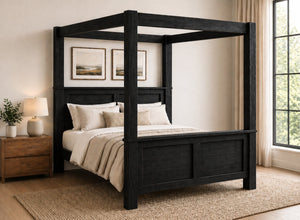 Barnwell Four Poster Bed in Black Ash (High End)