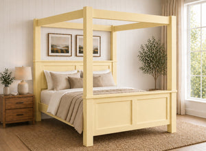 Barnwell Four Poster Bed in Dayroom Yellow (High End)