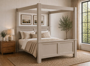 Barnwell Four Poster Bed in Dovetail Grey (High End)