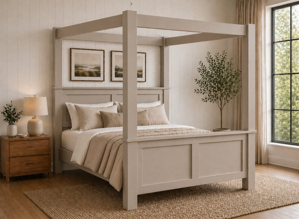 Barnwell Four Poster Bed in Dovetail Grey (High End)