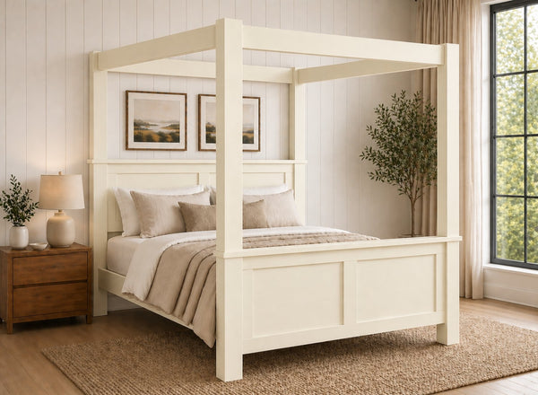 Barnwell Four Poster Bed in James White (High End)