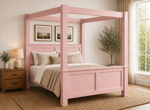 Barnwell Four Poster Bed in Pink (High End)