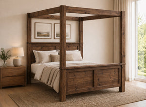 Barnwell Four Poster Bed in Walnut (High End)