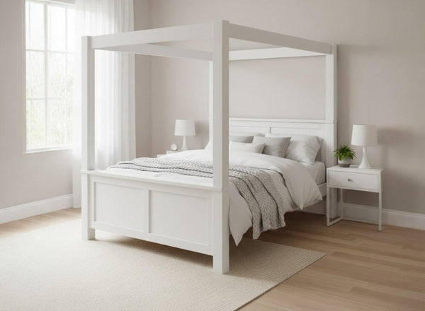 Barnwell 4 Poster in All White Finish (High End)