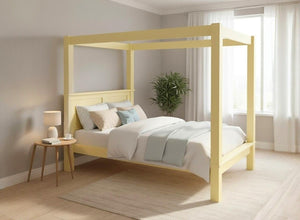 Barnwell 4 Poster Bed in Dayroom Yellow Finish (Low End)