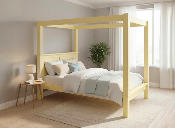 Barnwell 4 Poster Bed in Dayroom Yellow Finish (Low End)