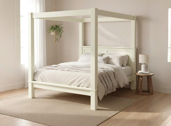 Barnwell 4 Poster Bed in James White Finish (Low End)
