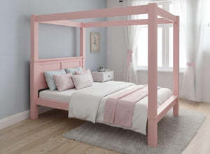 Barnwell 4 Poster Bed in Nancy's Blushes Pink Finish (Low End)