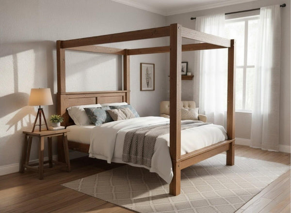 Barnwell 4 Poster in Walnut Finish (Low End)