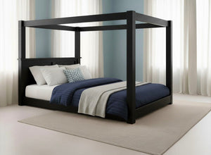 Barnwell Floor Bed in Black Ash Finish