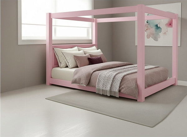 Barnwell Floor Bed in Nancy's Blushes Pink Finish