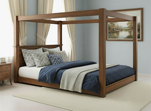 Barnwell Floor Bed in Walnut Finish