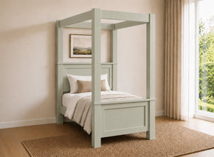 Barnwell Four Poster Bed in Painted Sage Green (High End)