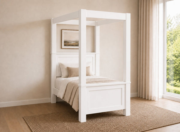 Barnwell Four Poster Bed in Painted White (High End)