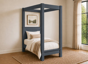 Barnwell Four Poster Bed in Painted Blue (Low End)