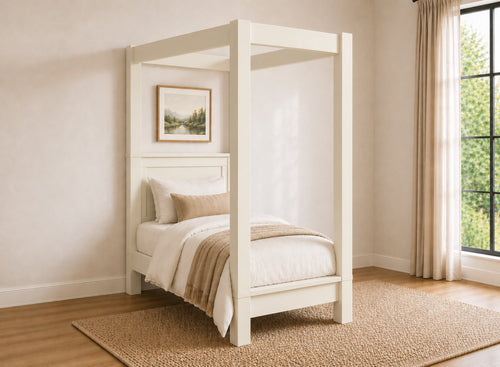 Barnwell Four Poster Bed in Painted Cream (Low End)