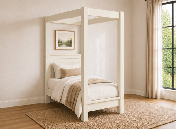 Barnwell Four Poster Bed in Painted Cream (Low End)