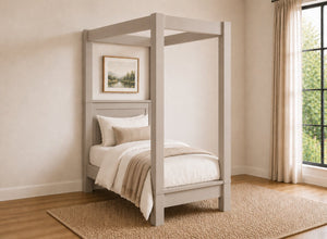 Barnwell Four Poster Bed in Painted Grey (Low End)