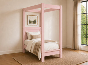 Barnwell Four Poster Bed in Painted Pink (Low End)