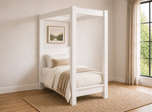 Barnwell Four Poster Bed in Painted White (Low End)