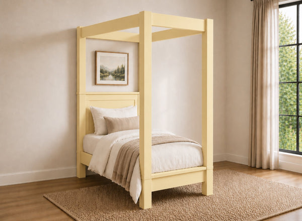 Barnwell Four Poster Bed in Painted Yellow (Low End)
