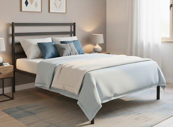 Belmont Dust Grey Metal Bed