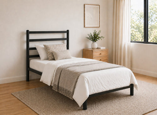 Belmont Bed in Black, Single Size