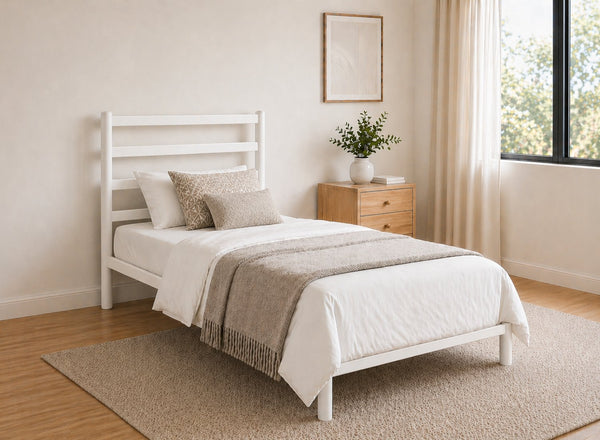 Belmont Bed in White, Single Size
