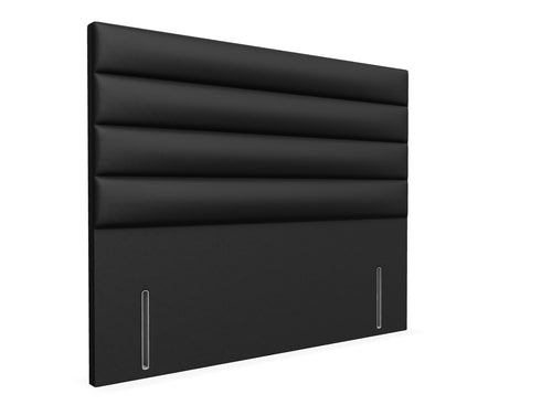 Calla Floor Standing Headboard Finished in Faux Linen Black