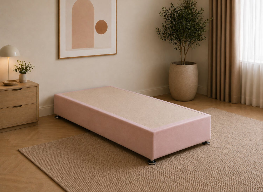 Divan Base in Blush Pink Velvet