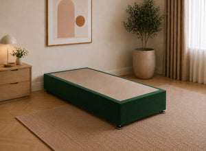 Single Divan Base in Bottle Green Velvet