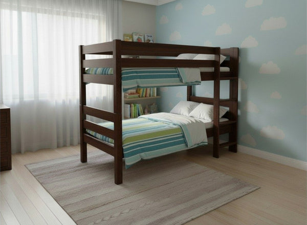 Wooden Bunk Bed in Chocolate Finish (Right Ladder)