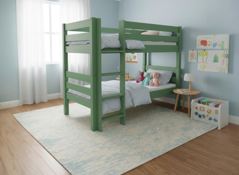 Wooden Bunk Bed in Oak Finish (Left Ladder)