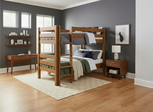Wooden Bunk Bed in Oak Finish (Left Ladder)