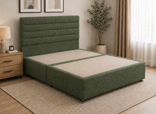 Calla Basil Green Bouclé Divan Bed