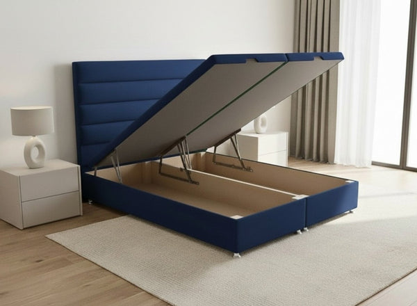 Calla Ottoman Bed in Navy Velvet