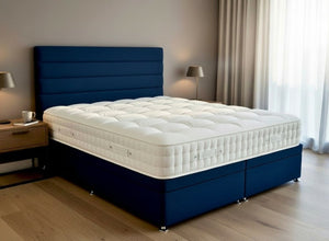 Calla Ottoman Bed with The Premium One Mattress in Navy Velvet