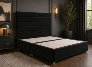 Calla Divan Bed in Jet Black Velvet