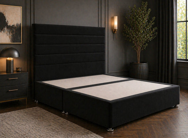 Calla Divan Bed in Jet Black Velvet