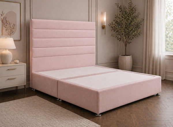 Calla Divan Bed in Blush Pink Velvet