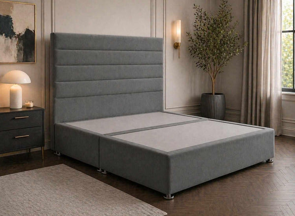Calla Divan Bed in Granite Grey Velvet