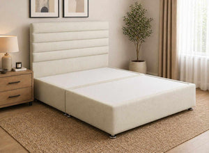 Calla Linen Cream Wool-Blend Divan Bed