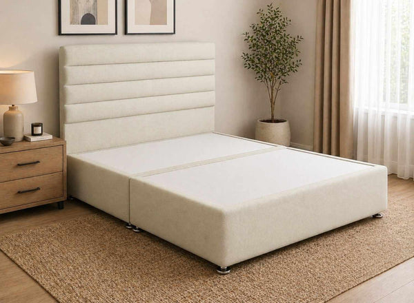 Calla Linen Cream Wool-Blend Divan Bed