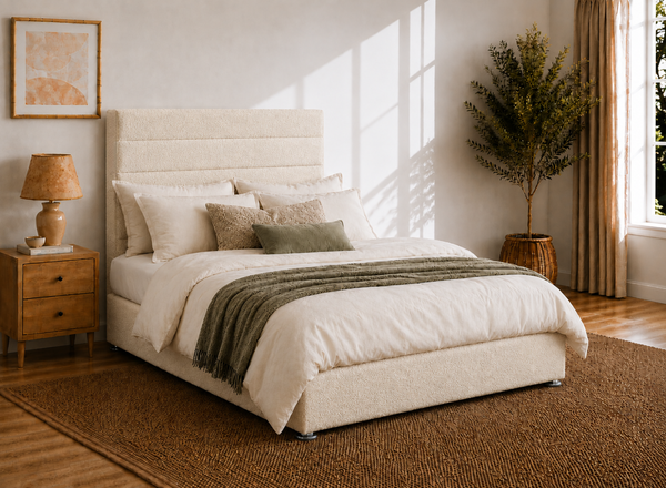 Calla Ottoman in Vanilla Cream Boucle